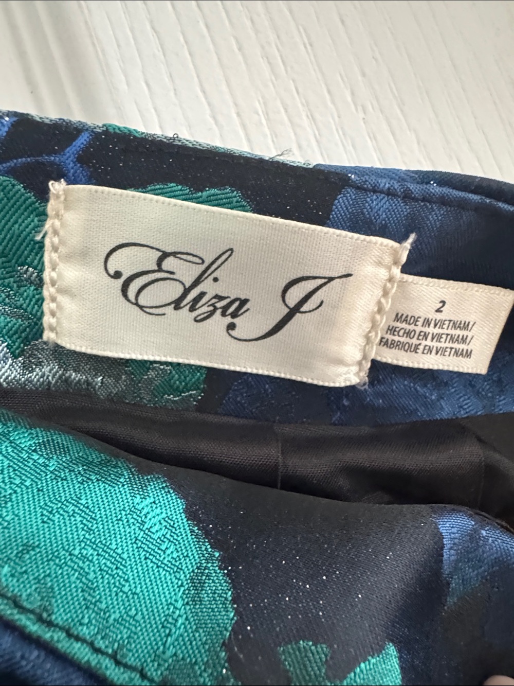 Eliza J Teal & Navy Floral A-Line Maxi Skirt - Picture 2 of 4